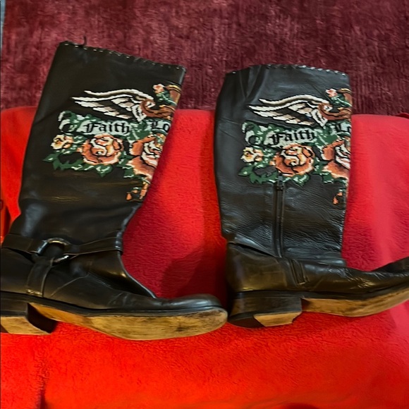 Ed Hardy Shoes - Ed Hardy Black Embroidered Boots